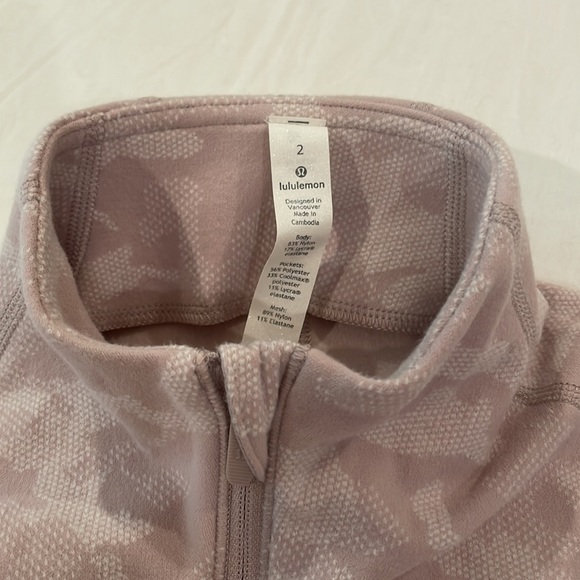 Lululemon Run Briskly 1/2 Zip Top Heritage Camo Jacquard Silky White Pink Blush - Picture 5 of 9